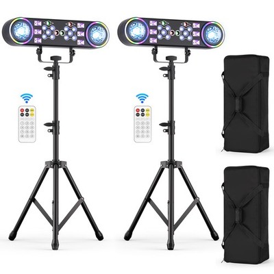 Professional Dual-head 7-in-1 RGBW uv LED Stage Light with Stand &Bag Magic Ball