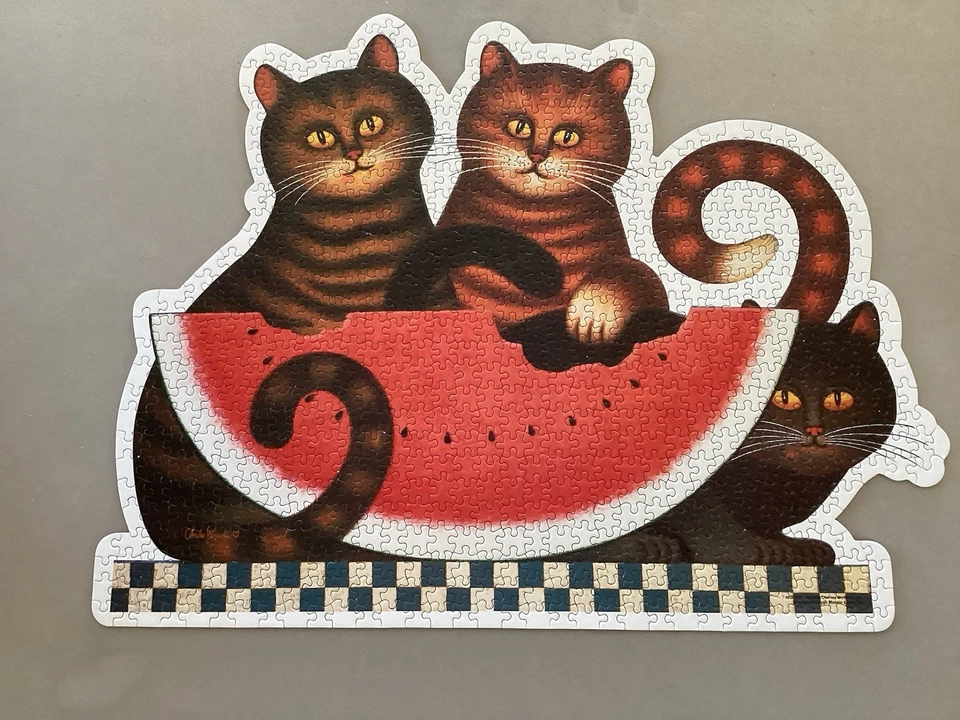 LOT OF 4 CHARLES WYSOCKI 750 PIECE JIGSAW PUZZLES BUFFALO GAMES & MILTON BRADLEY - Image 3 of 4