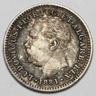 1881 KING LUIS I PORTUGUESE INDIA LUIZ SILVER QUARTER 1/4 RUPIA COIN