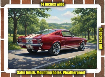 Metal Sign - 1967 Ford Mustang 14 Oil Painting - 14x10