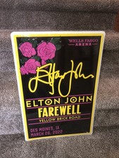 ELTON JOHN FAREWELL YELLOW BRICK Tour Des Moines IA Wells Fargo Arena metal sign