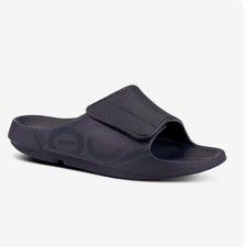 OOFOS OOahh Sport Flex Unisex Matt Black Recovery Slides Size: M: 5 W: 7 NWOT