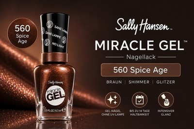 Sally Hansen Miracle Gel Nail Polish Nagellack 560 SPICE AGE schimmer 14,7 ml