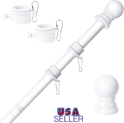 6FT Palo Bandiera Senza Grovigli Acciaio Inox Durevole Antiruggine Antivento Metallo... - Foto 1 di 13