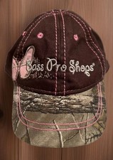 Bass Pro Shops Infant Hat Camo Butterfly Pink Cap Adjustable Strap Baseball EUC