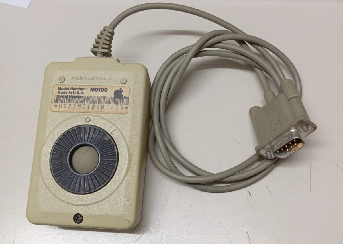 Additional photo for Apple M0100 Mouse for Apple II and Macintosh (128K, 512K, Plus) - Vintage, Fully Tested and Functional
