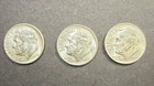 1964-D Roosevelt Dimes - Lot Of 3 Circulated - 90% Silver