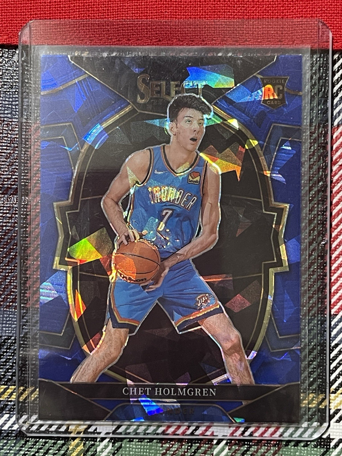 2022-23 Select Chet Holmgren RC Blue Cracked Ice Prizm Concourse #83 Thunder