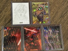 Marketplace image: Lot Of 5 2026 Topps Chrome Star Wars Galaxy Numbered Cards + 1/1 Sketch