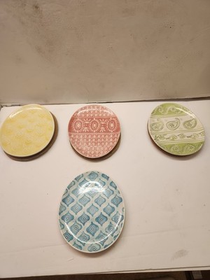 Pottery Barn Easter Egg  Plates Set Of 4 With Box