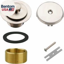 Tub Drain and Overflow Kit with Single Hole Overflow Faceplate, Universal Lift