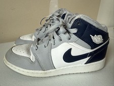 Nike Air Jordan 1 Mid Size Youth 5 Navy Wolf Gray DQ8423-104