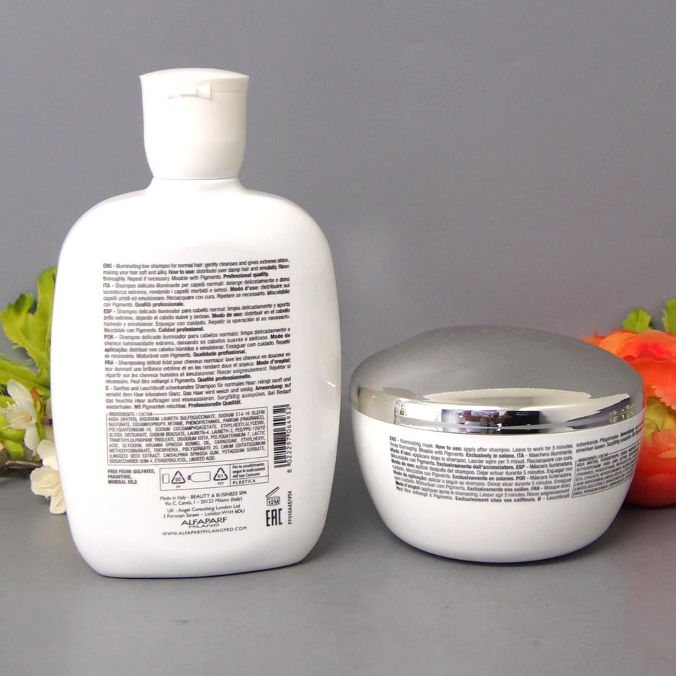 DUO Alfaparf Semi Di Lino DIAMOND Illuminating Shampoo & Mask 250ml / 200ml - Image 2 of 4