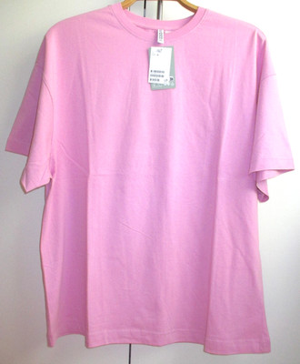 H&M T-Shirt Gr M L 40 42 oversize pink rosa  Baumwolle