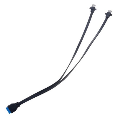 Highly Speed USB3.0 Faceplate Cable 2Port USB to 19Pin Adapter for PC Case DIY