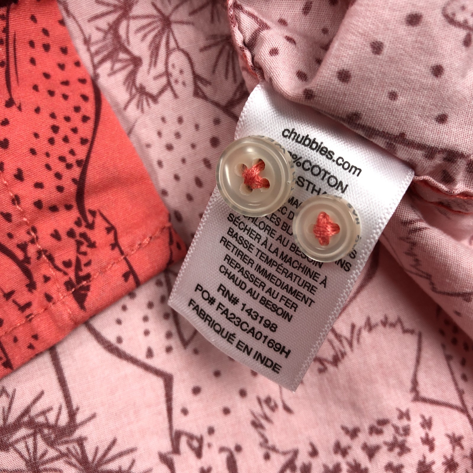 Chubbies Shirt Mens Large Cactus Print Short Sleeve Button Up