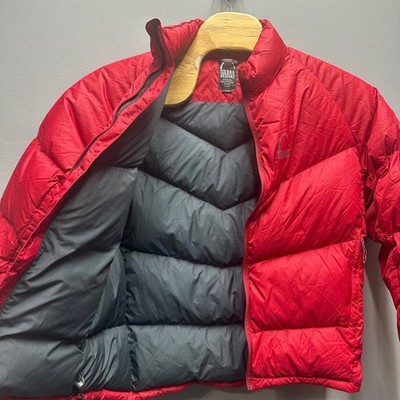 Sierra Designs 600 Fill Goose Down Jacket Red Mens L Lightweight