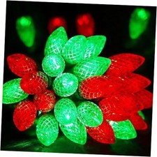 2-Pack Connectable C9 Christmas Lights Outdoor 2 Pack 8 modes Red and Green