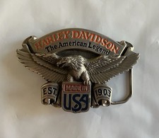 Vtg 1991 Harley Davidson Official Baron Belt Buckle H409 American Legend EUC