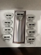 Flamingo Taro Rose Gold 9x Cartridges + Shower Holder Women's Razor Shaver Set