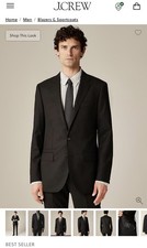 J. Crew 100 Loro Piana Wool Black Ludlow Suit Blazer Jacket 46 46R 550