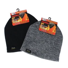 2 Pack Mens Thermal Baggy Beanie slouchy winter Fleece lined Hat Skull Men Cap