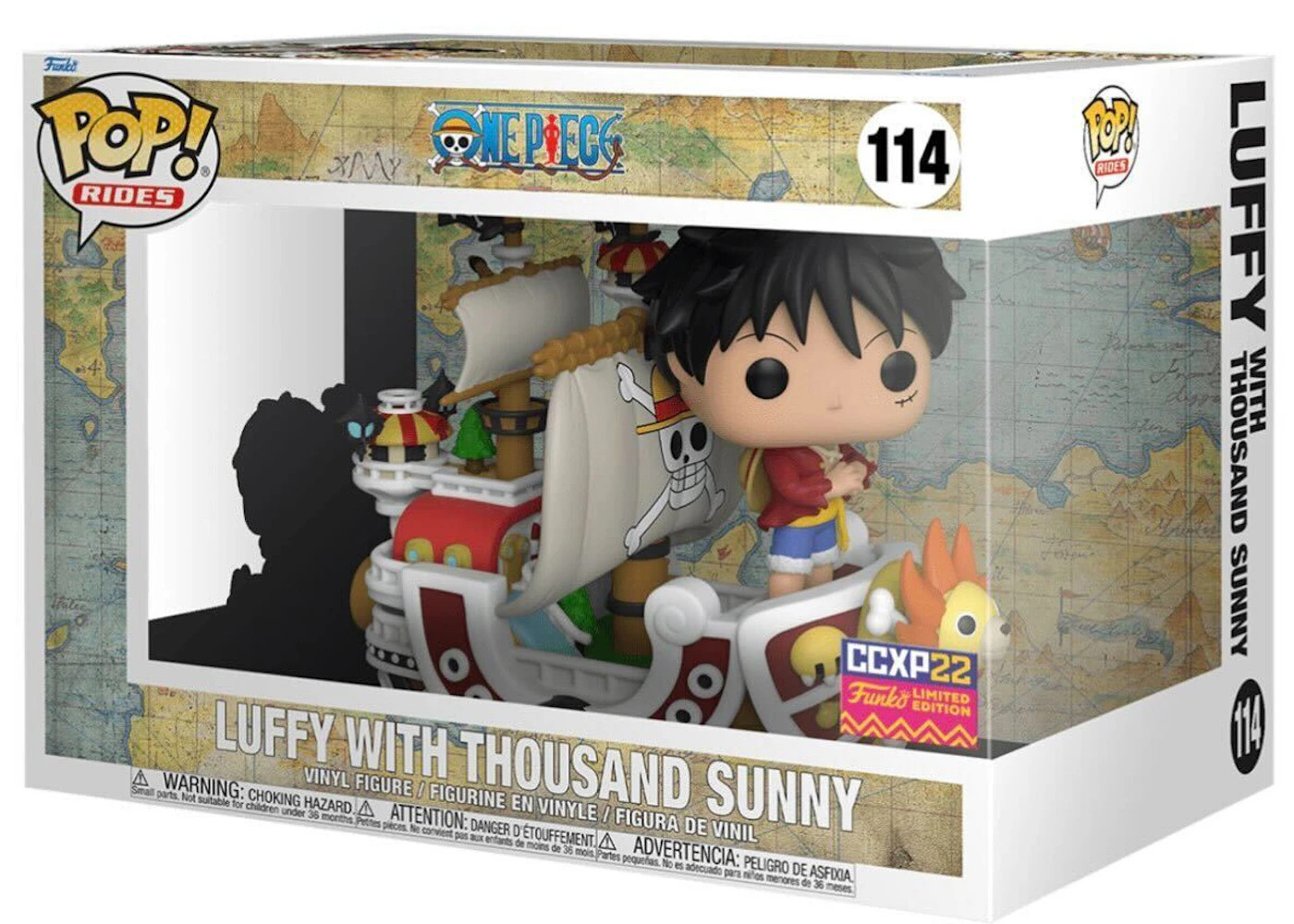 One Piece Monkey D. Luffy with Thousand Sunny Funko Pop Rides 114 Originale