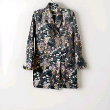 Carven Women Trench Coat Jaquard Colorful Size. 38