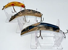Vintage KAUTZKY Lazy Ike 2 ½" - 3" Wooden Fishing Lures - Lot of 3