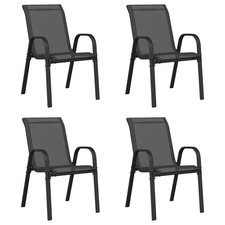 Stackable Garden Chairs Outdoor Chairs Dining Chair Textilene Fabric vidaXL