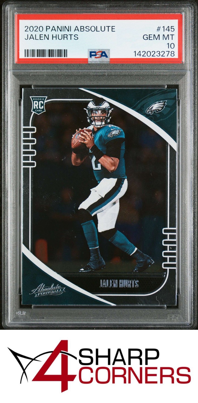 2020 PANINI ABSOLUTE #145 JALEN HURTS RC EAGLES PSA 10 view 1