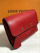 LOUIS VUITTON Monogram Empreinte Portefeuille Pont Neuf Tri-Fold Wallet Red