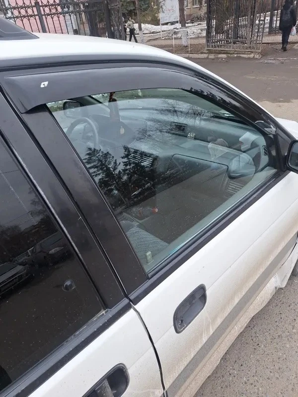 Viseras de ventana con cinta deflector protector solar lluvia para Mitsubishi Expo LRV Dodge Foto 2 de 4