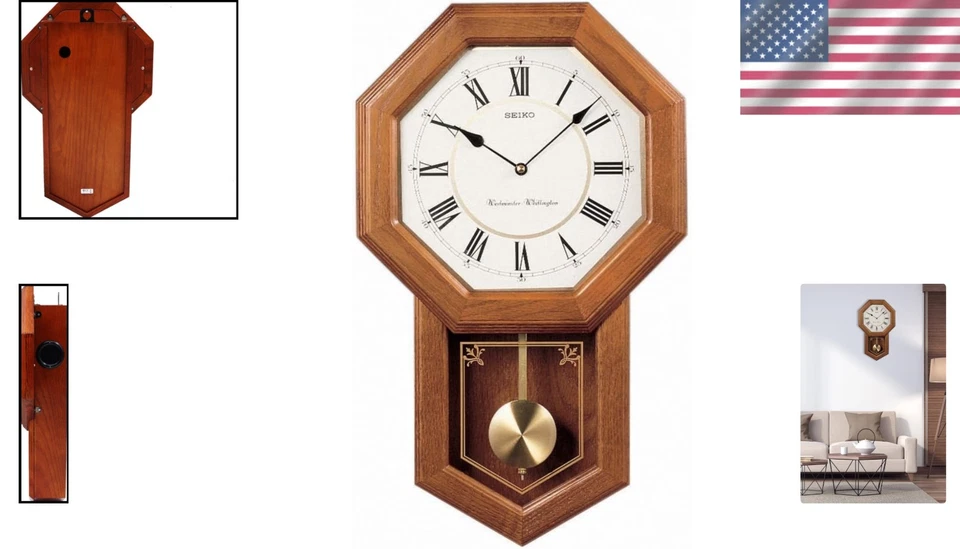 Seiko Traditional Schoolhouse Clock with Chime - Image 2 of 4