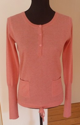 hot soup green tea Kaschmirpullover S Rosa Kaschmir/Seide Langarm Feinstrick Neu