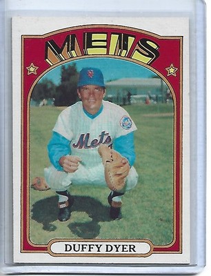 Duffy Dyer 1972 Topps Baseball Card #127-New York Mets