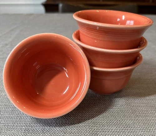 Fiestaware Persimmon Orange 4” Custard Bowl Set Of 4 Homer Laughlin