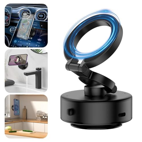 KOQ Electric Vacuum Magnetic Phone Mount, 360 Rotatable Car Magnetic Phone