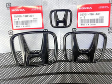 1set Fit For 20162021 Honda Civic 10th Black Front Griile Emblem Rear Badge