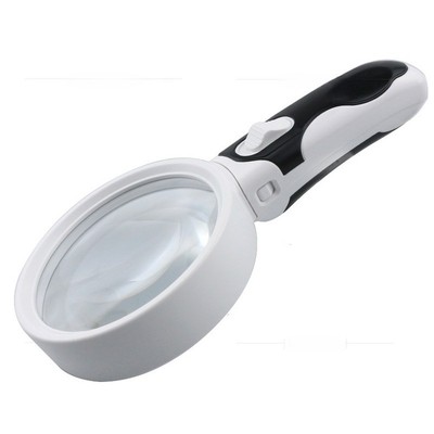 90mm 20X Magnifying Glass with Dual LED Lights and Comfortable Rubber Grip