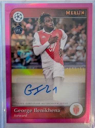 George Ilenikhena 2024-25 Topps Merlin UCC Pink Refractor Auto RC /199 AU-GI