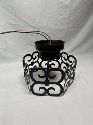 Vintage Birdcage Scroll Underwriter's Lab.  Light Fixture Lamp Black Metal