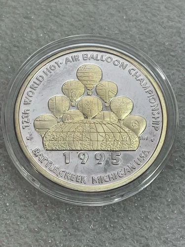 Rare! 1995 12th Hot Air Balloon Championship B.C. Michigan 1 Oz .999 Fine Silver