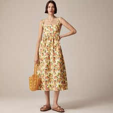 NWT J Crew Squareneck Midi Dress in Cotton Poplin Size 6