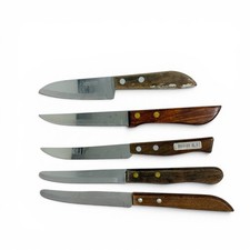 Lote de 5 cuchillos con mango de madera de acero inoxidable Kiwi Tramontina Kom-Kom