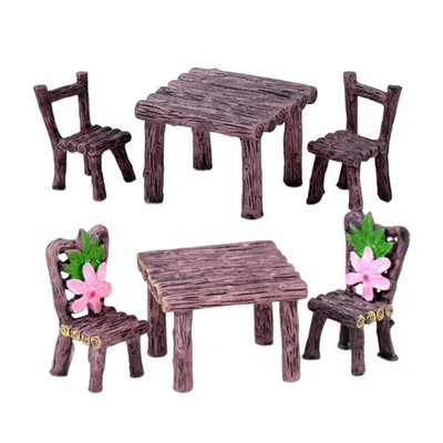 Mini Tisch Stühle Set Dekoration Geschenke Entwicklung Spielzeug Figuren für Micro