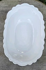 B.I.A. Cordon Bleu White Oval Pembrooke Scallop Serving Bowl 13.75" 