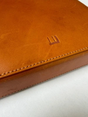Alfred Dunhill Tan Leather Cigar Travel Humidor with Lighter and Cutter - Image 1 of 4