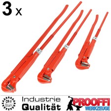 3 x Eckrohrzange Wasserpumpenzange Rohr Zange Schlüssel 90° U-Maul 1" 1.5" 2" TP