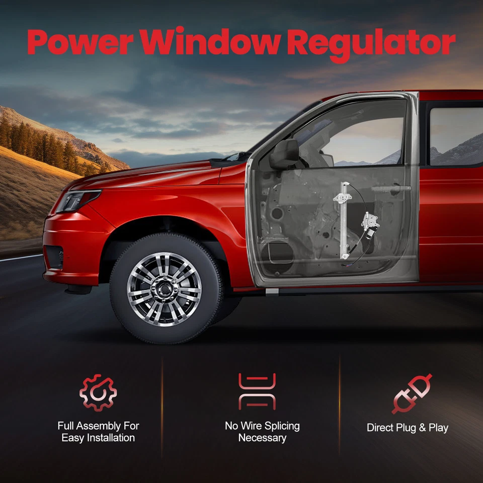 2x Regulador de Janela de Energia Frontal com Motor para 05-21 Nissan Frontier 05-15 Xterra - Imagem 3 de 4